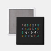 Verpleegster Parst Test ABC's EKG Strip Alfabet Gr Magneet (Voorkant / Achterkant)