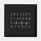 Verpleegster Parst Test ABC's EKG Strip Alfabet Gr Magneet (Voorkant)