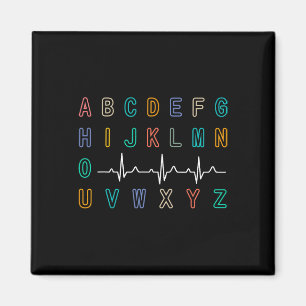 Verpleegster Parst Test ABC's EKG Strip Alfabet Gr Magneet