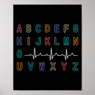 Verpleegster Parst Test ABC's EKG Strip Alfabet Gr Poster