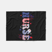 Verpleegster Patriottisch 4 juli Fleece Deken (Voorkant (Horizontaal))