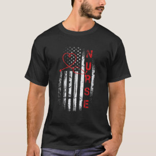 Verpleegster Patriottische Amerikaanse Vlag Geregi T-shirt