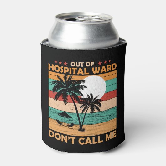 Verpleegster pensioen uit ziekenhuisafdeling met p blikjeskoeler (Blikje Voorkant)