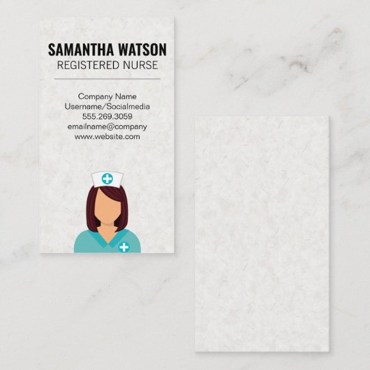 Verpleegster pictogram visitekaartje (Voorkant / Achterkant)