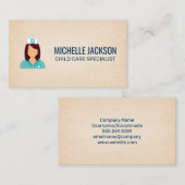 Verpleegster | Pictogram zorgverlener Afsprakenkaartje (Voorkant / Achterkant)