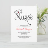 Verpleegster Pinning Ceremony Uitnodigen, leuk RN  Kaart (Staand voorkant)