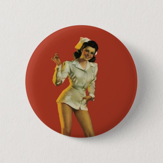  verpleegster Pinup Ronde Button 5,7 Cm (Voorkant)