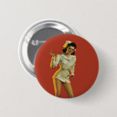  verpleegster Pinup Ronde Button 5,7 Cm (Voorkant /achterkant)