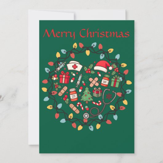 Verpleegster Plat Greeting Card Kaart (Voorkant)