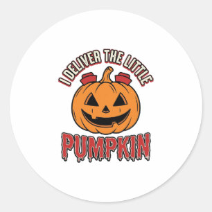 Verpleegster Pompoen Halloween Bezorging Shirt Ont Ronde Sticker