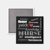 Verpleegster Pride Attributes-Zwart en Wit/met har Magneet (Voorkant / Achterkant)