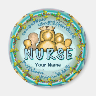 Verpleegster Rainbow Motto aangepaste naam magneet