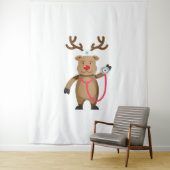 Verpleegster RENDIER Grappig Schattige Kerst Kunst Wandkleed (In situ)