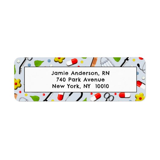 Verpleegster retouradres etiket (Voorkant)