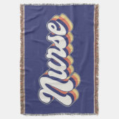 Verpleegster Retro Blauwe Gooi Deken (Voorkant Verticaal)