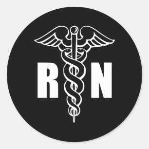 Verpleegster Rn Caduceus Medisch Symbool Verpleegk Ronde Sticker