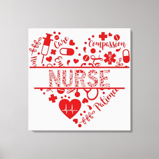 Verpleegster rn geregistreerde verpleegkundigen sc canvas afdruk (Voorkant)