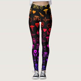 Verpleegster RN Medisch Zwart Multi Leggings