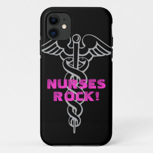 Verpleegster Rock! iPhone 5-hoesje met caduceus-sy iPhone 11 Hoesje