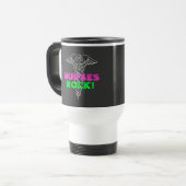 Verpleegster Rock! Travel Mug in heldere neonkleur Reisbeker (Voorkant links)