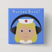 Verpleegster Rock! Vierkante Button 5,1 Cm (Voorkant)