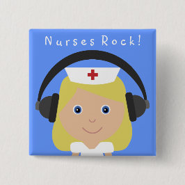 Verpleegster Rock! Vierkante Button 5,1 Cm