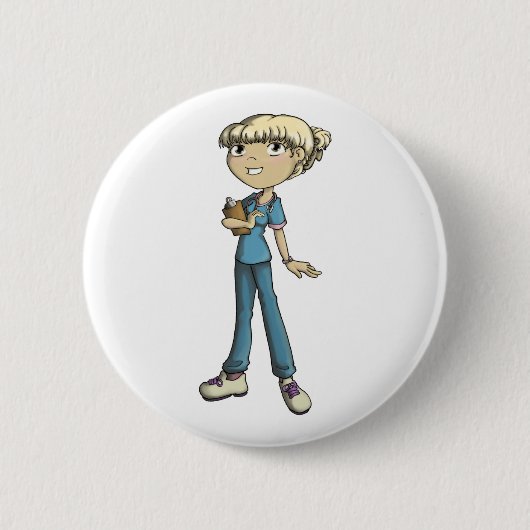 Verpleegster Ronde Button 5,7 Cm (Voorkant)