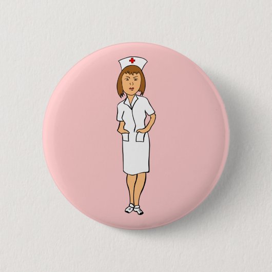 Verpleegster Ronde Button 5,7 Cm (Voorkant)
