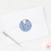 Verpleegster Ronde Sticker (Envelop)