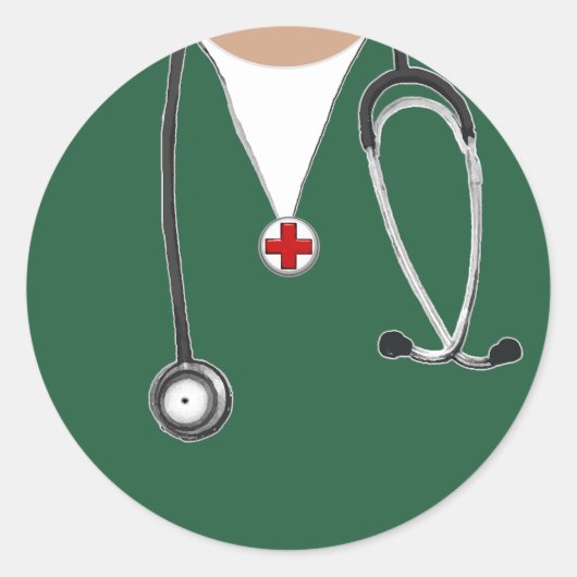 Verpleegster Ronde Sticker (Voorkant)