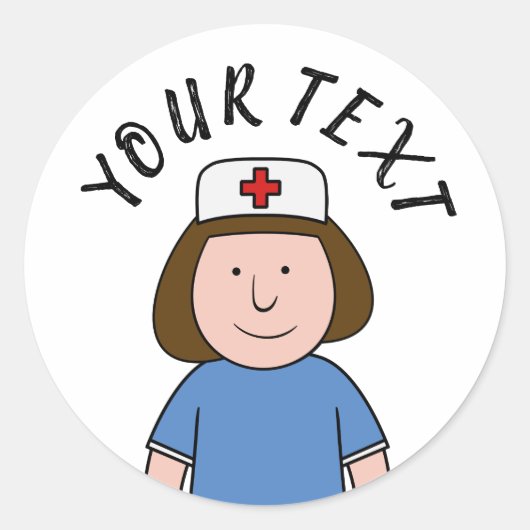 Verpleegster Ronde Sticker (Voorkant)