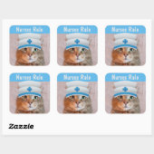 Verpleegster Rupie Cat Vierkante Sticker (Vel)