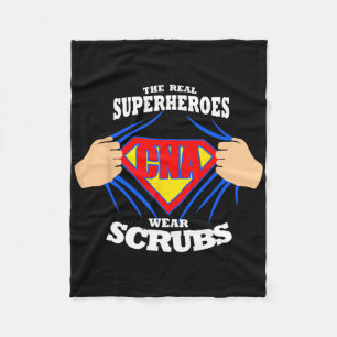 Verpleegster S De Echte Superhelden Draag Scrubs C Fleece Deken