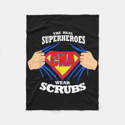 Verpleegster S De Echte Superhelden Draag Scrubs C Fleece Deken (Voorkant)