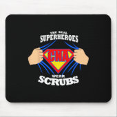 Verpleegster S De Echte Superhelden Draag Scrubs C Muismat (Voorkant)