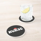 Verpleegster Santa Hat Kerstmis Verpleegkunde Zandsteen Onderzetter (Zijkant)