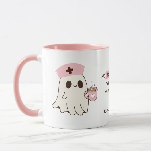 Verpleegster Schattige Ghost Halloween Mok - 11oz (Links)