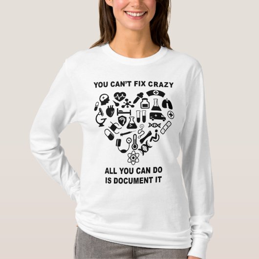 Verpleegster Schattige Hart Verpleegster Funny T-shirt (Voorkant)