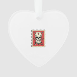 Verpleegster Schedel Grappige Retro Stempel_1 Ornament