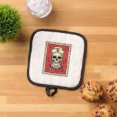 Verpleegster Schedel Grappige Retro Stempel_1 Pannenlap (Top down)