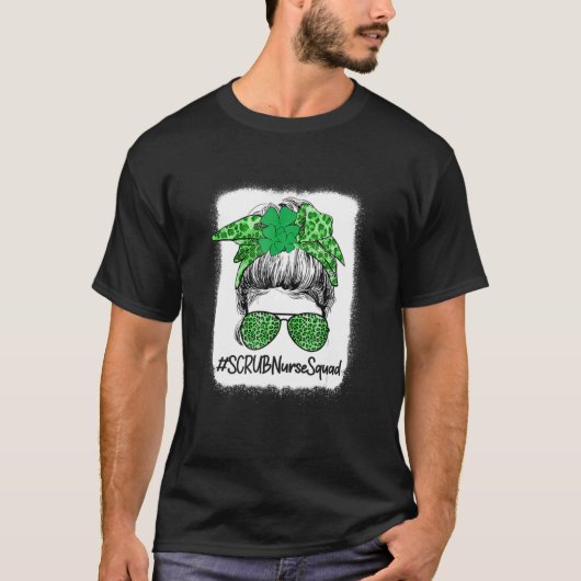 Verpleegster SCRUB Squad St. Patrick Dag Verpleegs T-shirt (Voorkant)