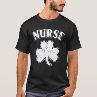 Verpleegster Shamrock Nurse Retro St. Patrick's Da T-shirt
