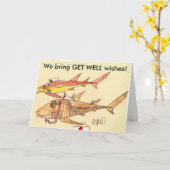 Verpleegster Shark Get Well Kaart (Gele Bloem)