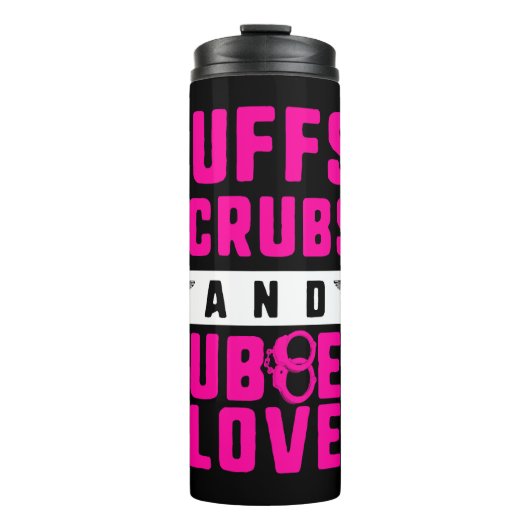 Verpleegster Shirt, manchetten, scrubs en rubber h Thermosbeker (Voorkant)