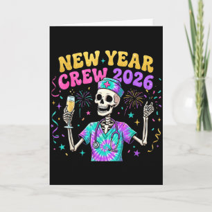 Verpleegster Skelet Nieuwjaarsteam 2026 Grappige E Kaart