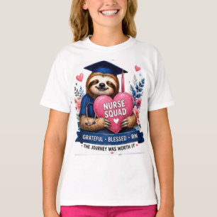 Verpleegster Squad Luiaard RN Afgestudeerd Schatti T-shirt