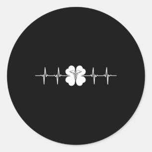 Verpleegster St. Patrick's Day symbool Ekg Hartsla Ronde Sticker