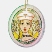 Verpleegster stem keramisch ornament (Links)