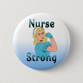 Verpleegster Sterk |  retro vibes Ronde Button 5,7 Cm (Voorkant)
