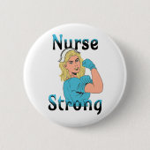 Verpleegster Sterk |  retro vibes Ronde Button 5,7 Cm (Voorkant)